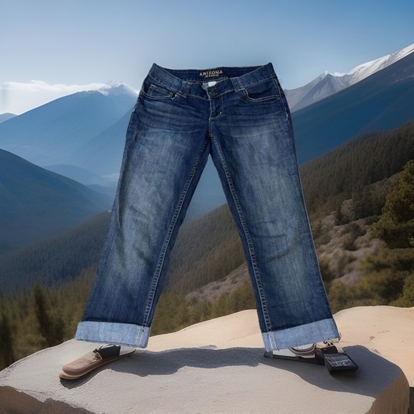 Arizona Women's Size 7 Blue Dark Wash Cotton Blend Stretch Jeans 28x23 Pants - Picture 1 of 11